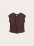 Mixed linen T-shirt with draping image number 4