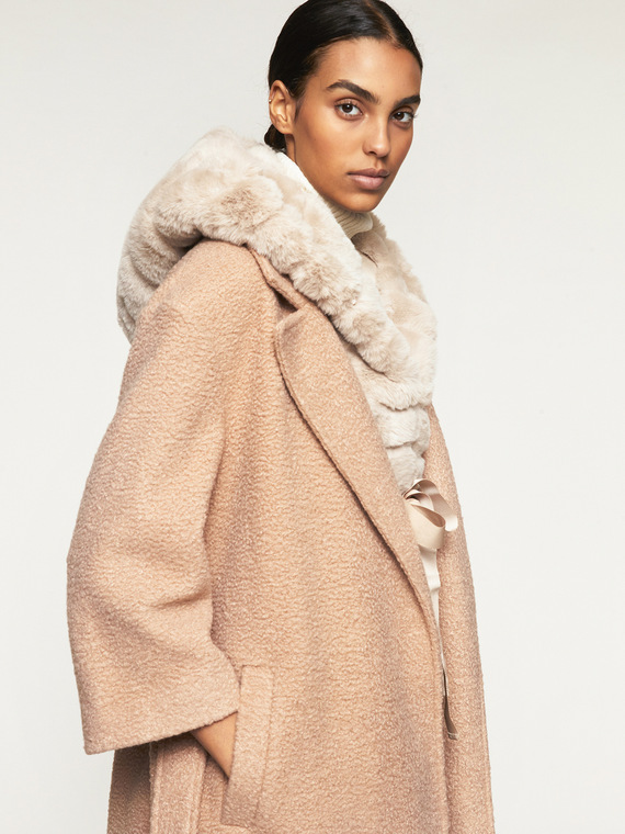 Collar with faux fur hood