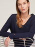 Pullover scollo a v in maglia image number 0