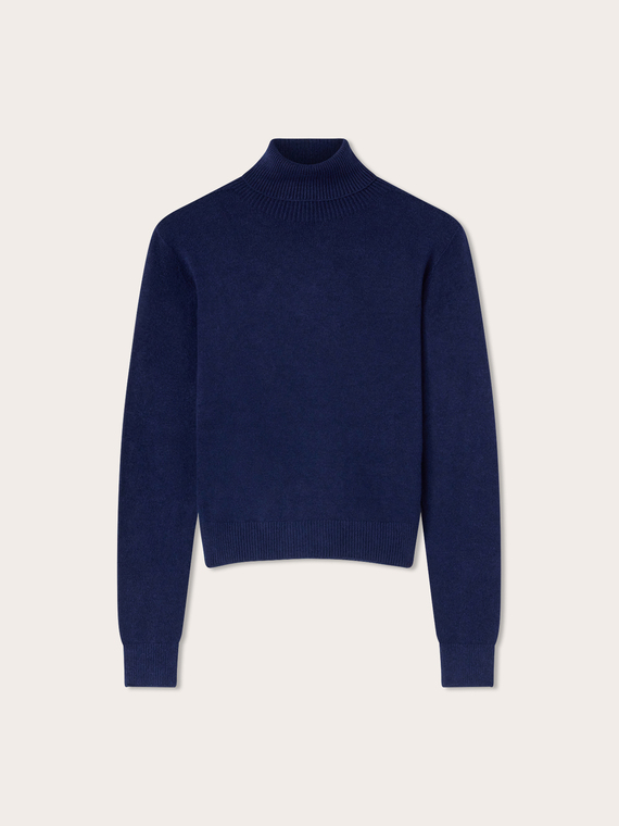 Rollkragenpullover aus Viskose-Mischgewebe