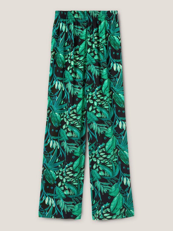 Pantalon large à imprimé jungle