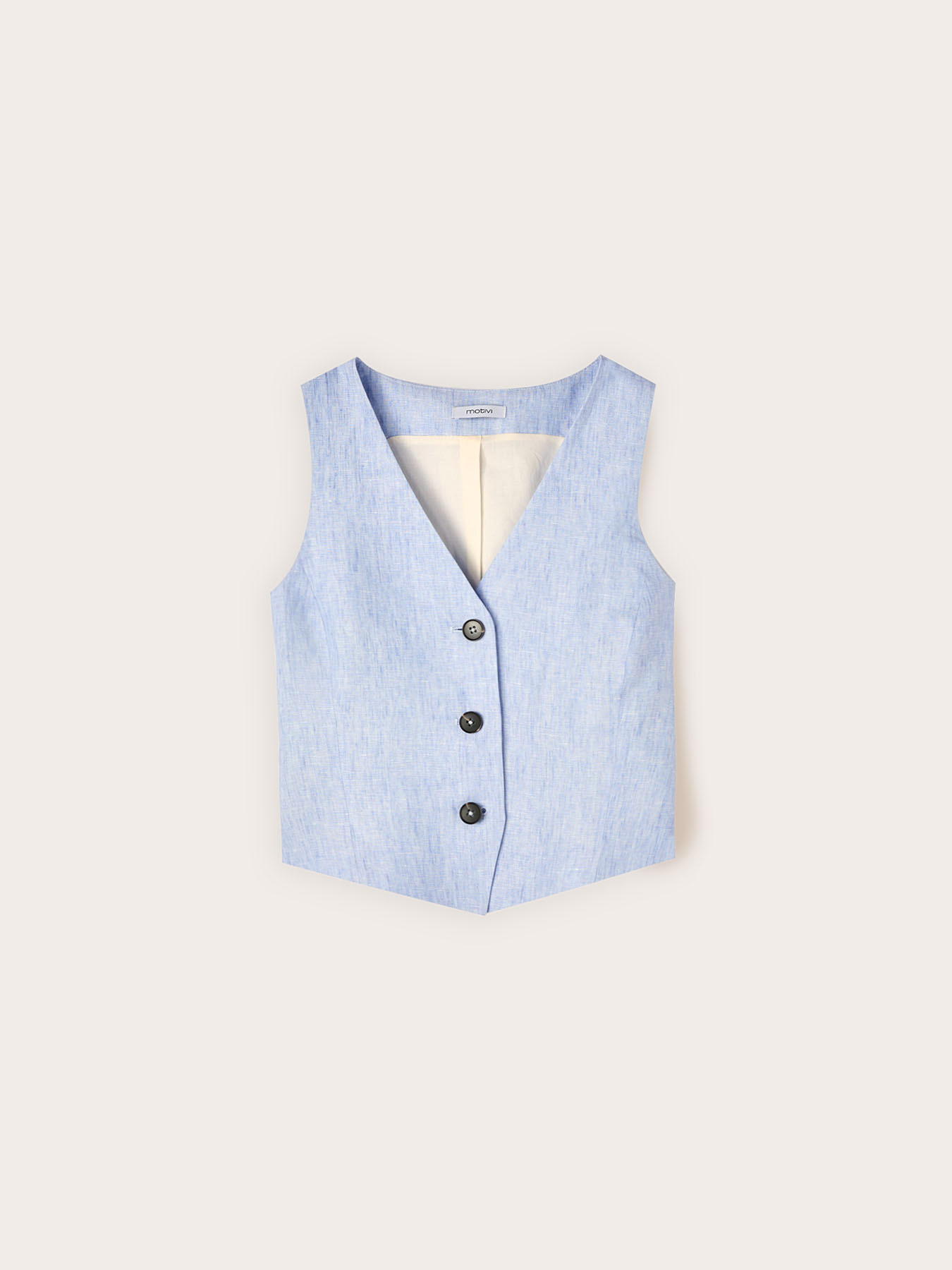 Tailored linen vest image number 4