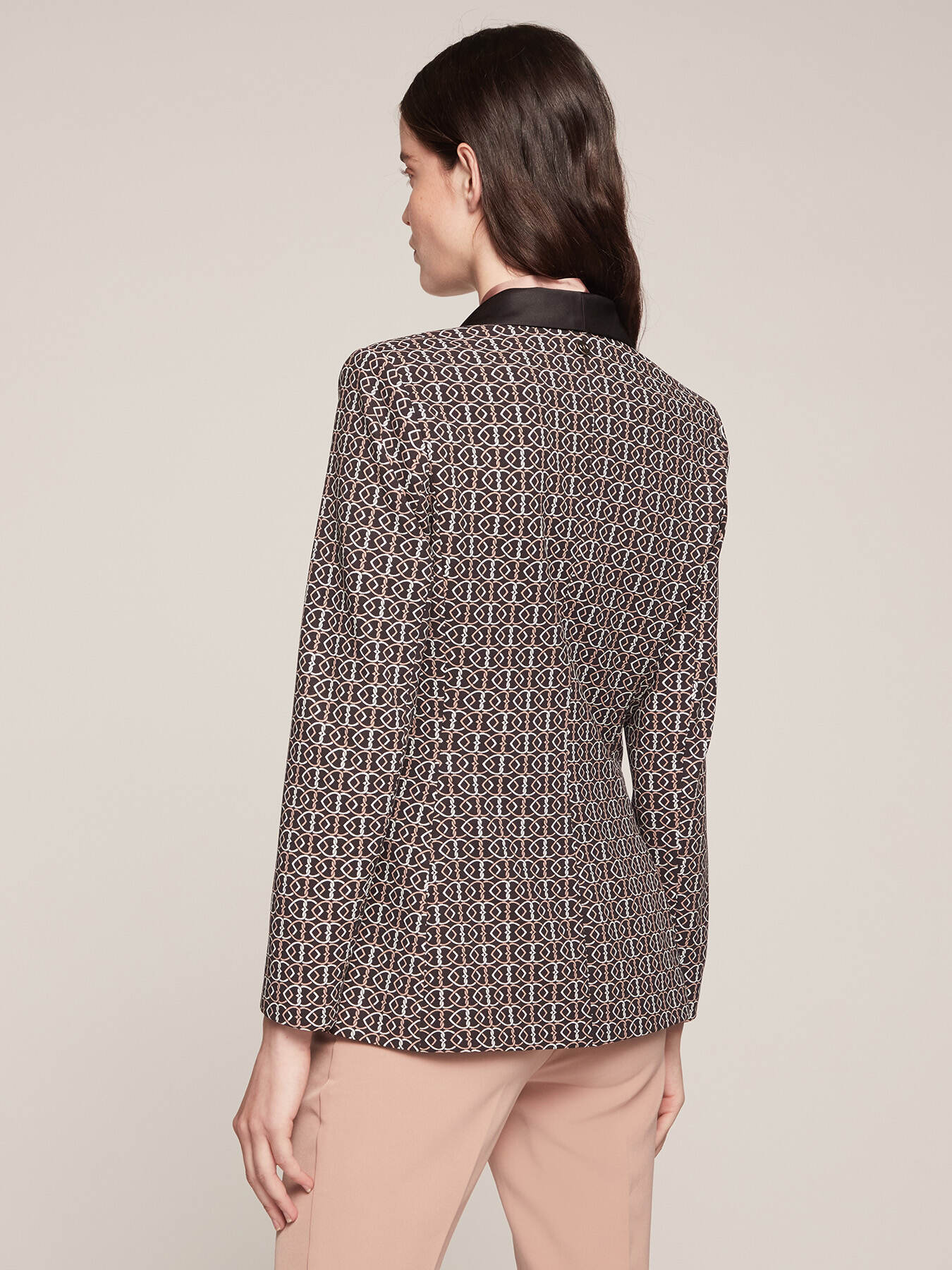 Single-breasted heart print blazer image number 1