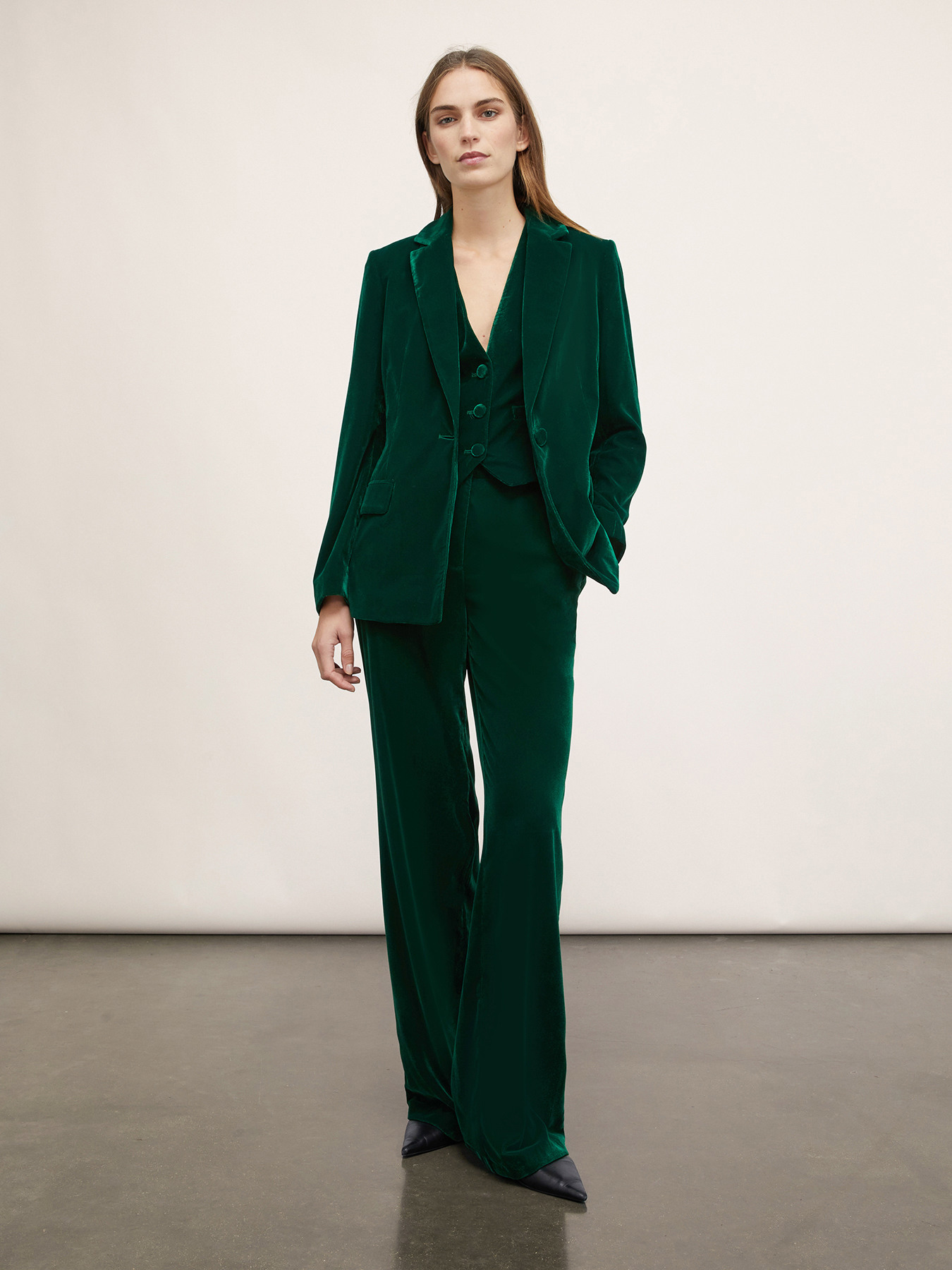 Giacca blazer in velluto liscio image number 3