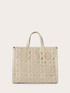 Shopping bag in canvas and crochet fabric image number 1