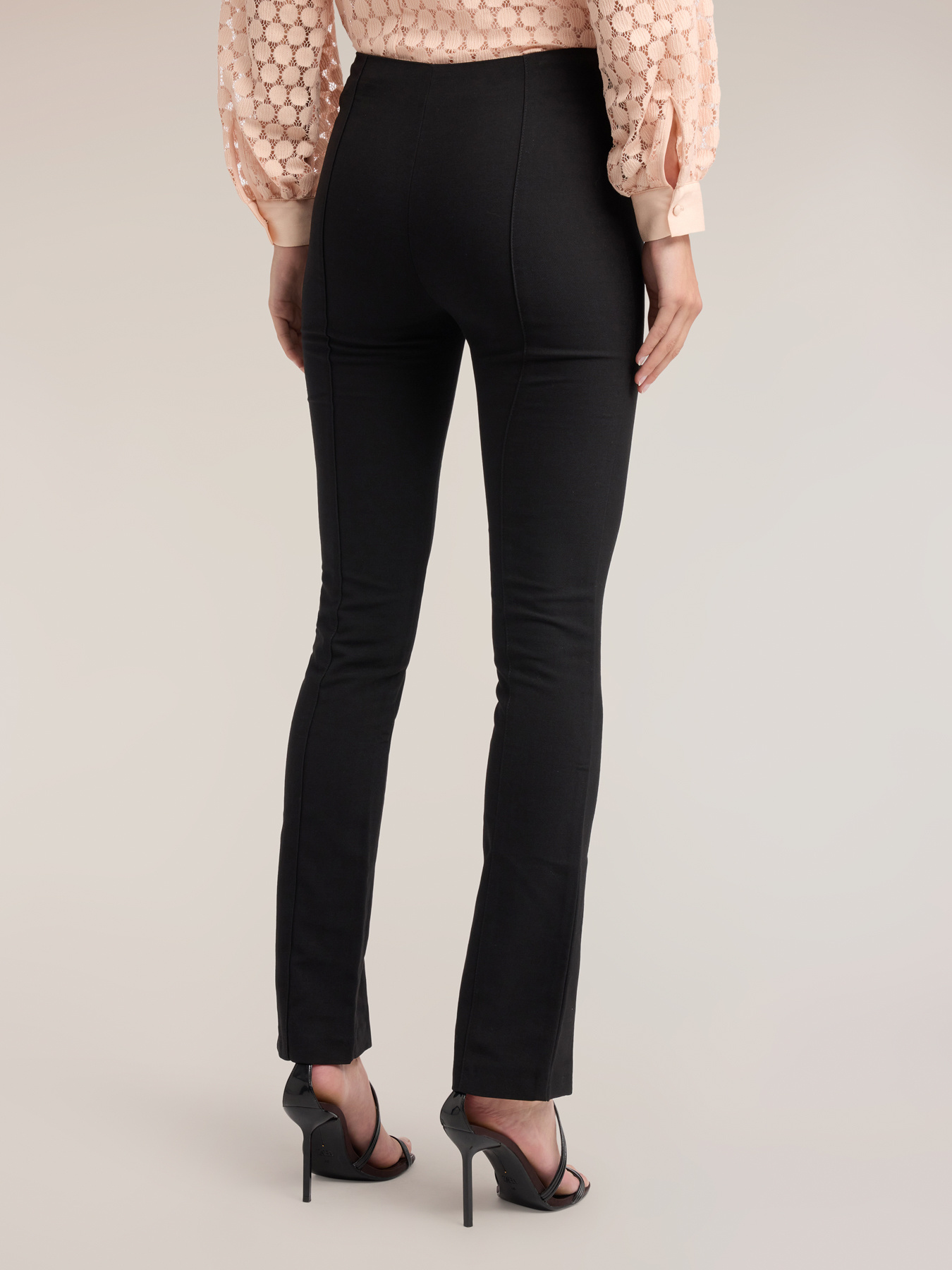 Slim cady trousers with slit image number 1