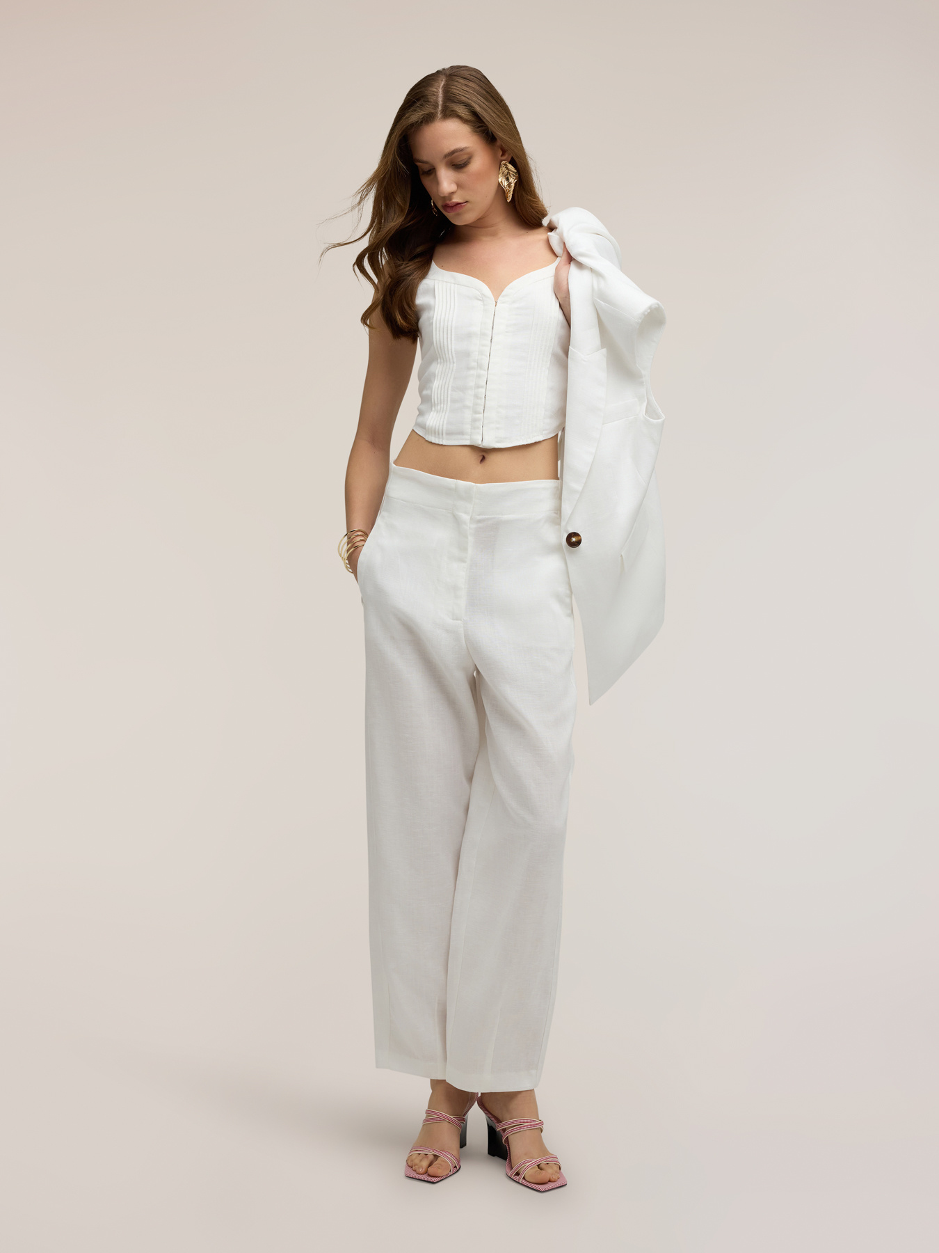 Bustier-Top aus Leinen-Lyocell-Mix image number 3