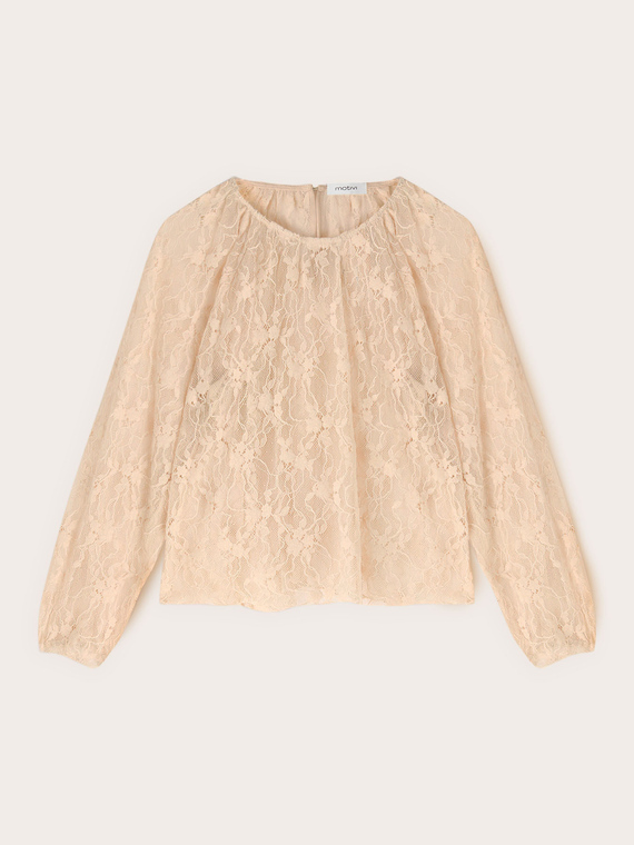 Bluse aus Spitze mit langen &Auml;rmeln