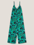 Long jumpsuit with jungle print bow image number 3