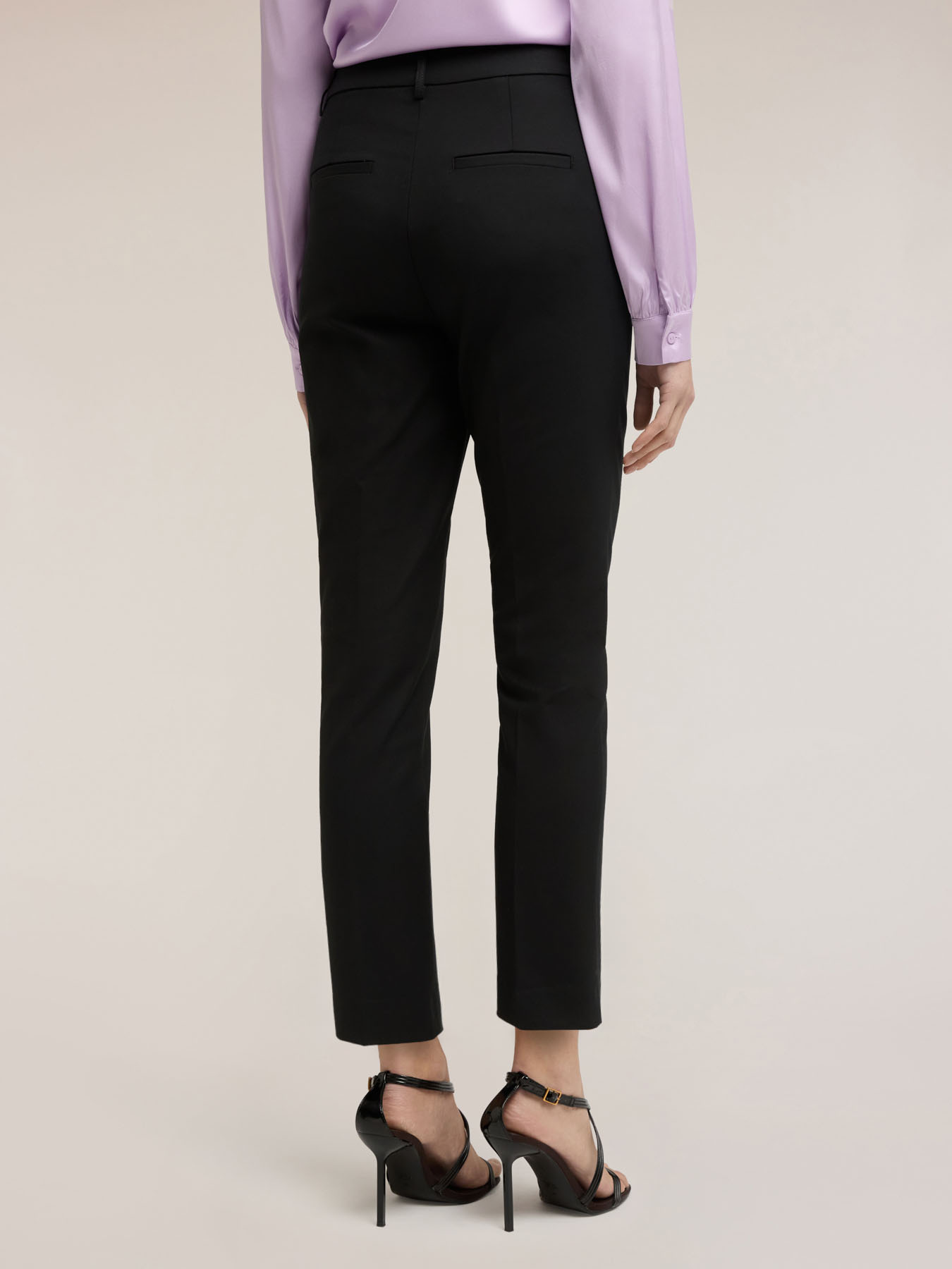 Regular fit cotton viscose blend trousers image number 2