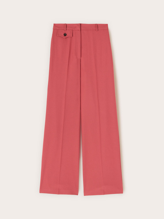 Fluid palazzo pants with pressed crease