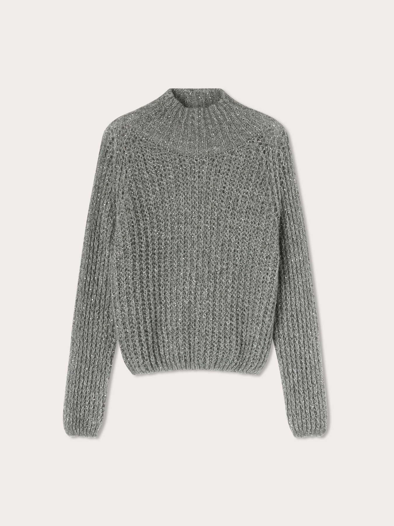 Mohair knit turtleneck with sequins image number 4