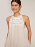 Linen blend dress with insert image number 2