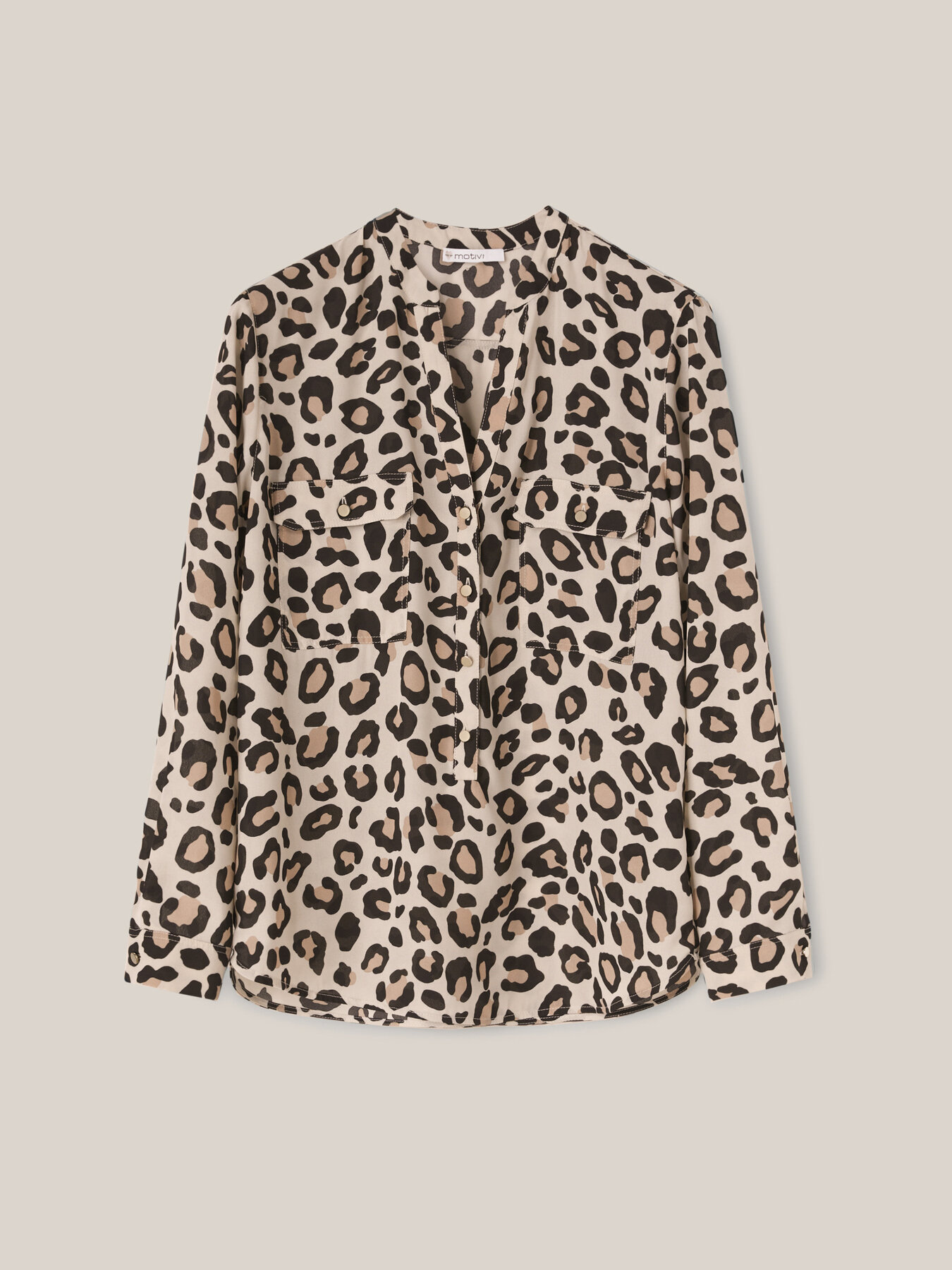 Chemise &agrave; col tunisien &agrave; motif animalier image number 3