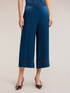 Cropped satin trousers with contrasting trim image number 2