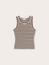 Striped viscose lurex blend top image number 4