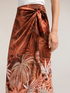 Pareo-effect satin skirt with print image number 3