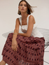 Maxi flared skirt in voile with geometric print image number 3