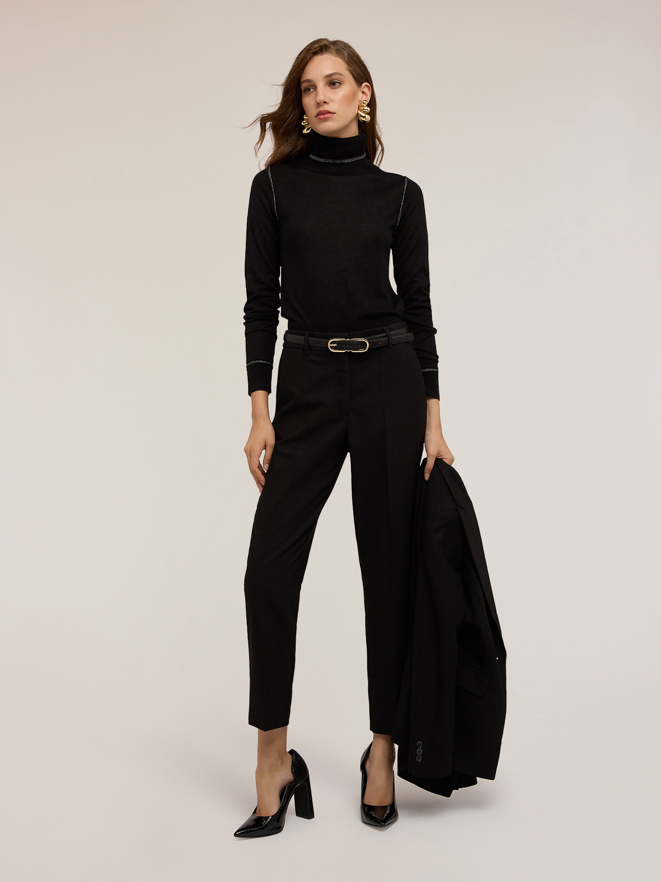 Turtleneck sweater in silk blend image number 2