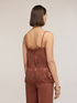 Top aus Jacquard-Satin mit Spitze image number 1