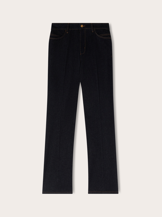 Regular straight fit jeans with tailored crease