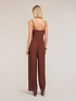 Long draped cr&ecirc;pe de chine jumpsuit image number 1