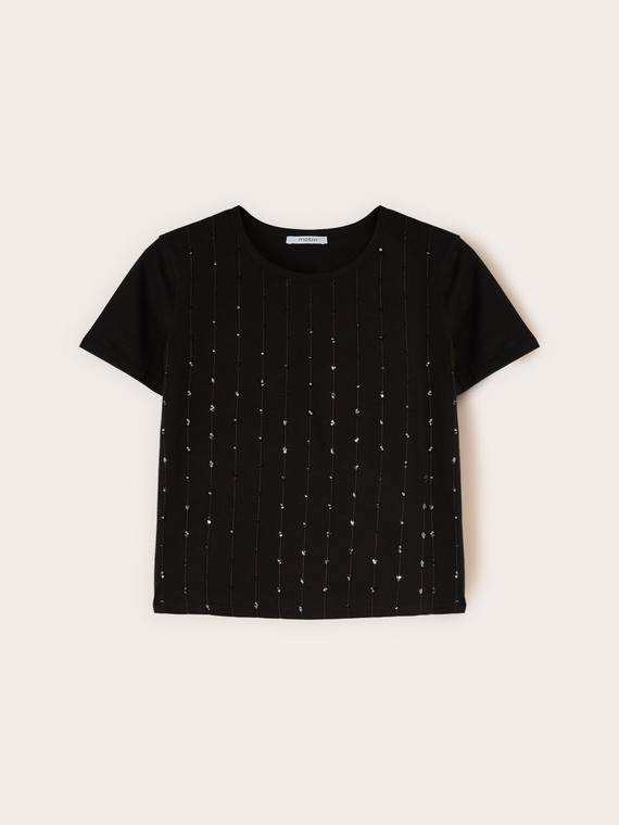 T-shirt avec broderie de paillettes