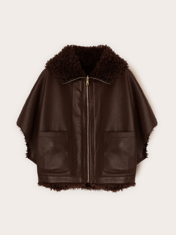 Montone reversibile oversize con zip e tasche