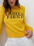 Sweater with crew-neck and jacquard lettering image number 2