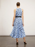 Polka dot patterned midi dress with bow image number 1