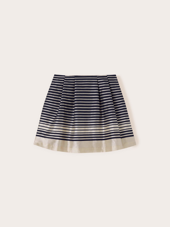 Striped pleated skirt
