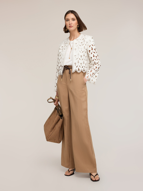 Coated jacket with sangallo effect