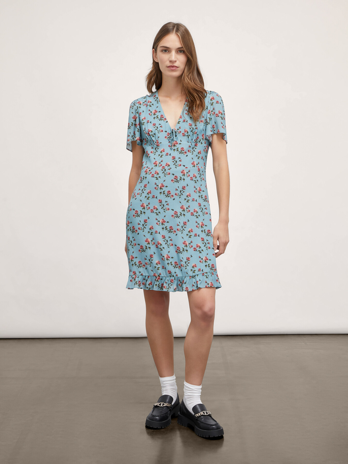 Vestido skater con estampado floral image number 3