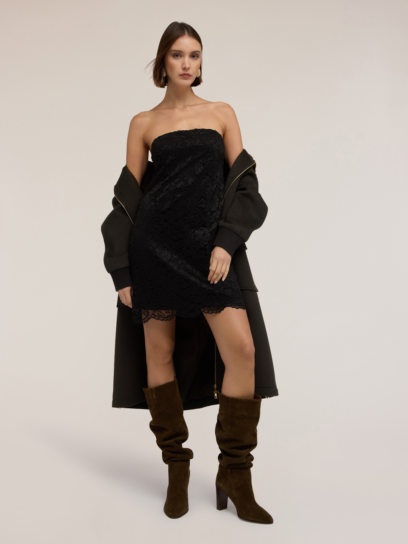 Perforated lace minidress image number 0