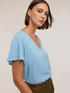 V-neck blouse with flared sleeves image number 3