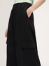 Linen blend cargo palazzo trousers image number 2