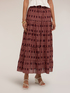 Maxi flared skirt in voile with geometric print image number 0
