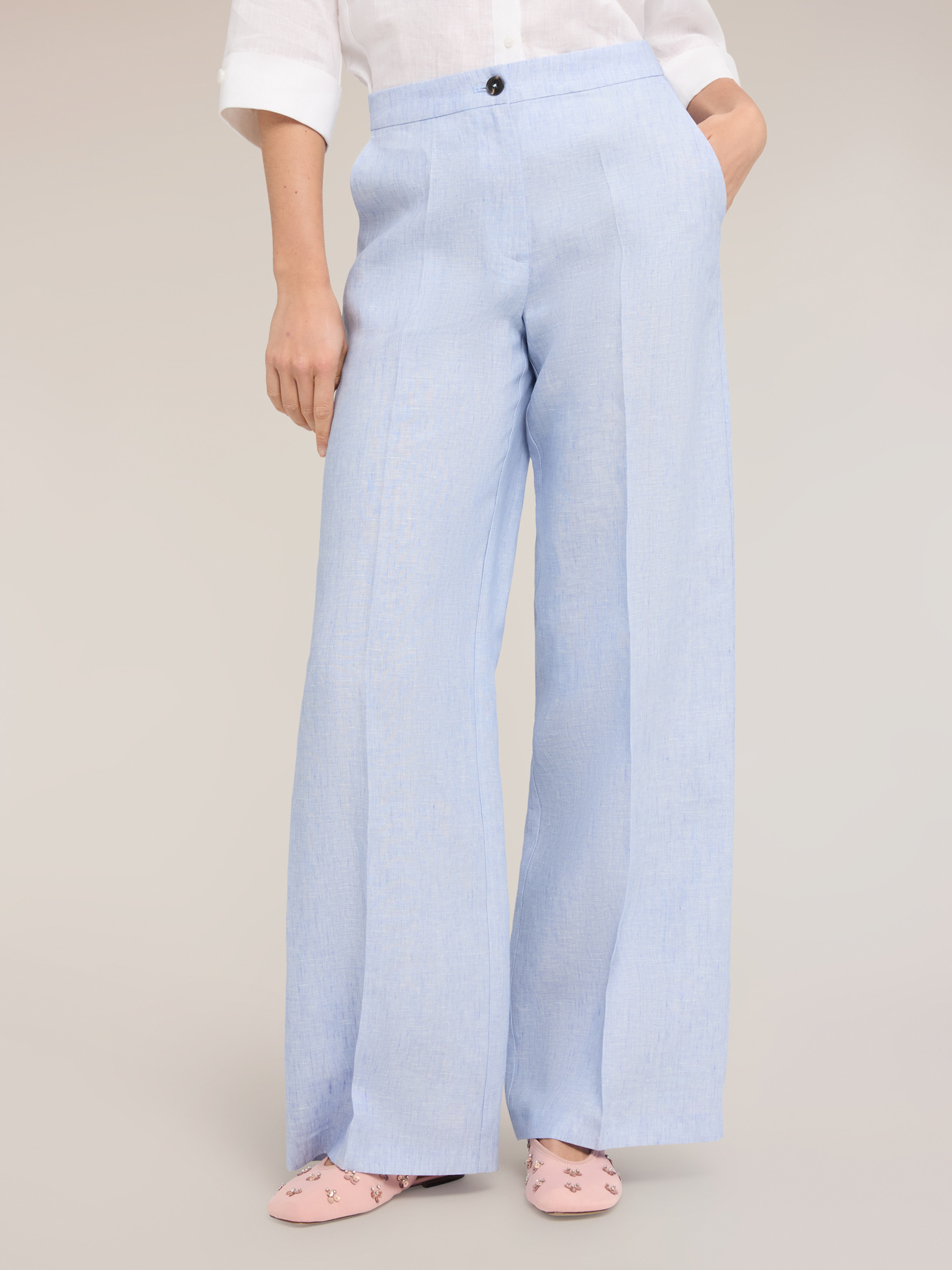 Linen palazzo pants image number 2