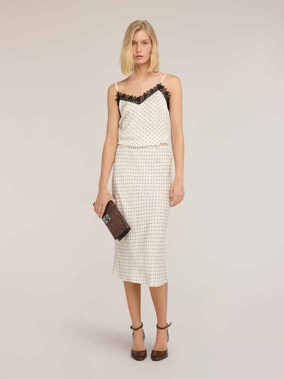 Polka dot satin camisole top