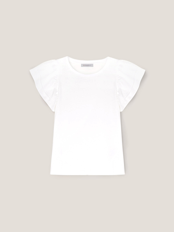 T-shirt with ruching sleeves