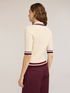 Cable knit viscose sweater with polo collar image number 1