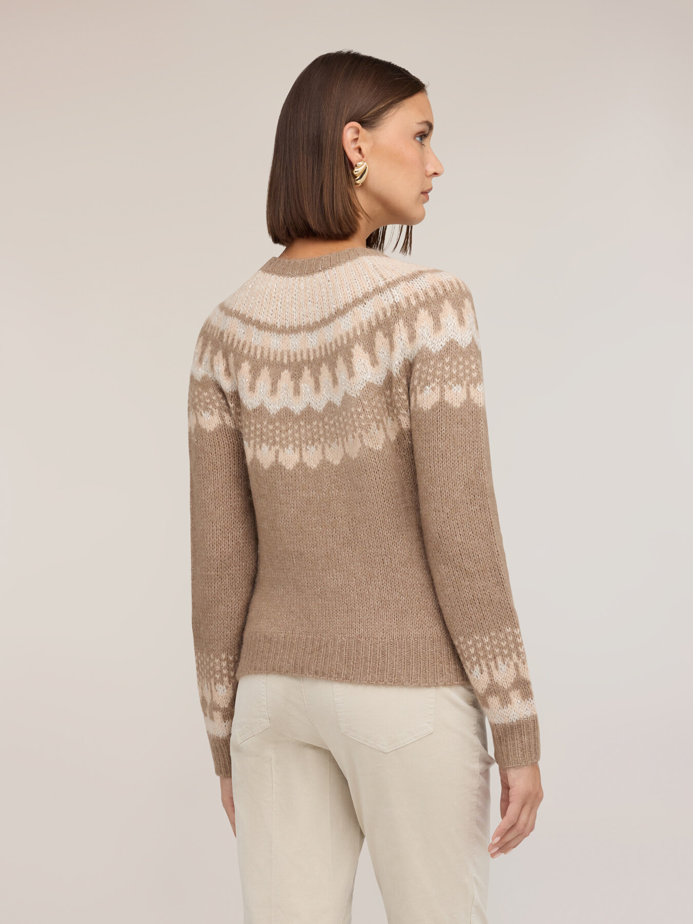 Fair isle sweater in alpaca blend with sequins image number 1