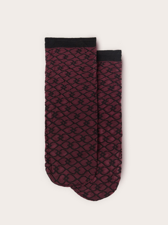 Kurze transparente Socken mit Double Love Logo