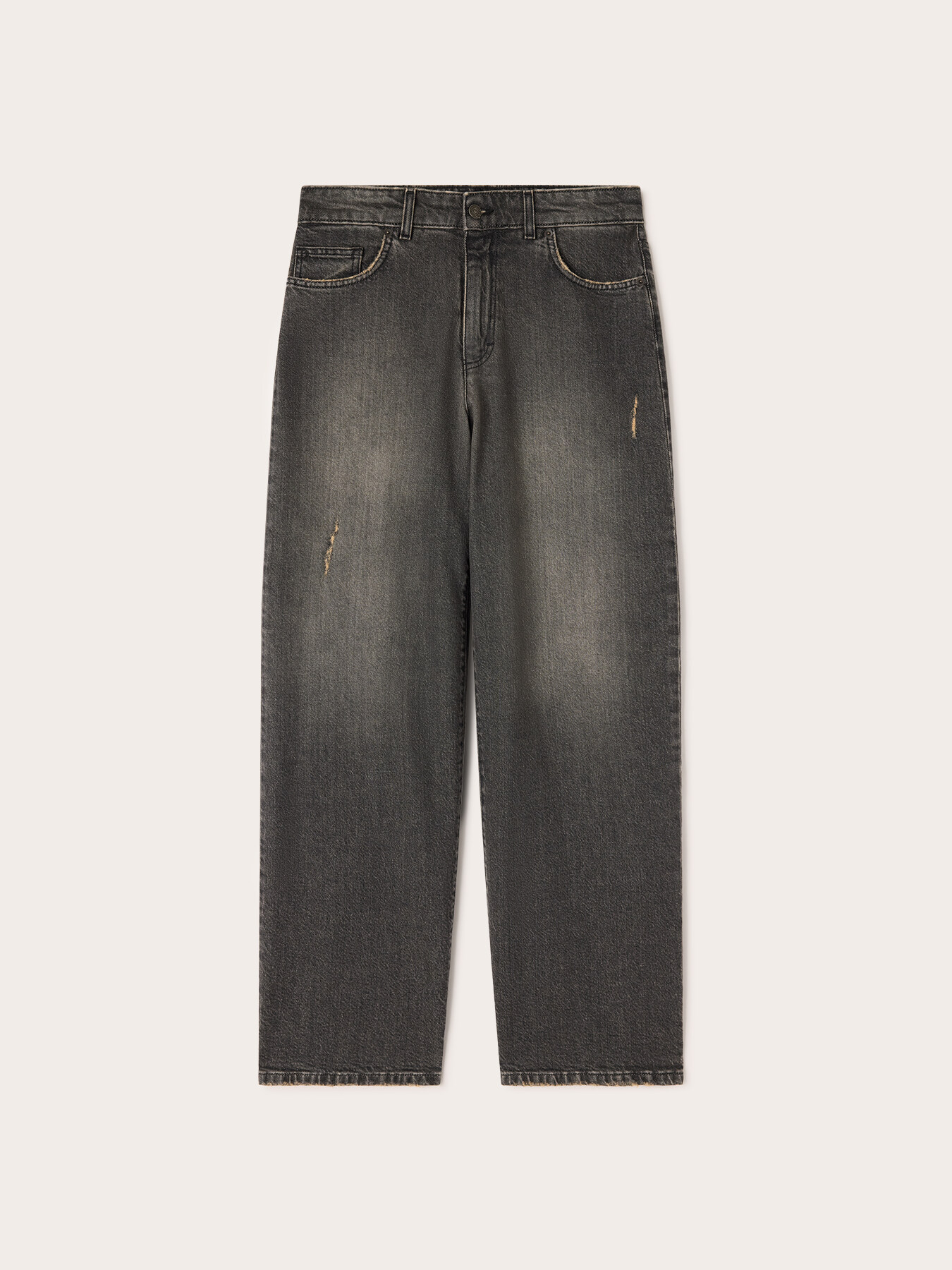 Barrel jeans in black wash denim image number 4