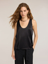 Top aus Viskose-Satin mit tiefem Ausschnitt image number 0