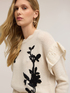 Alpaca-blend sweater with floral embroidery image number 3