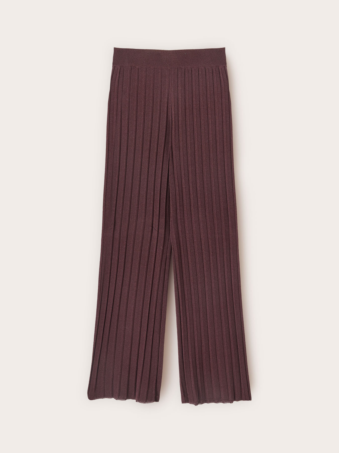 Pleated palazzo pants in lurex viscose knitwear image number 4