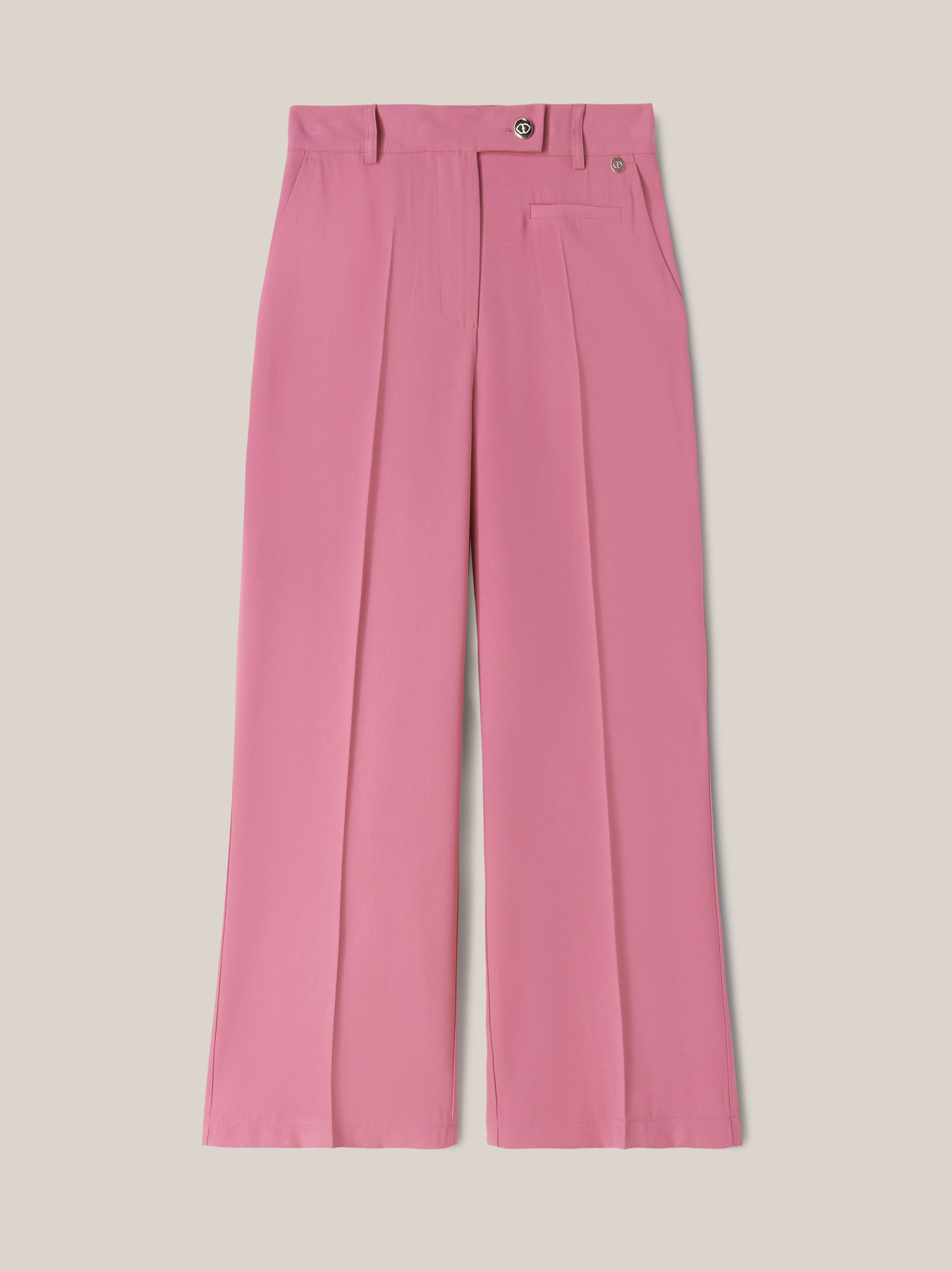 Flowing palazzo trousers in viscose blend image number 0