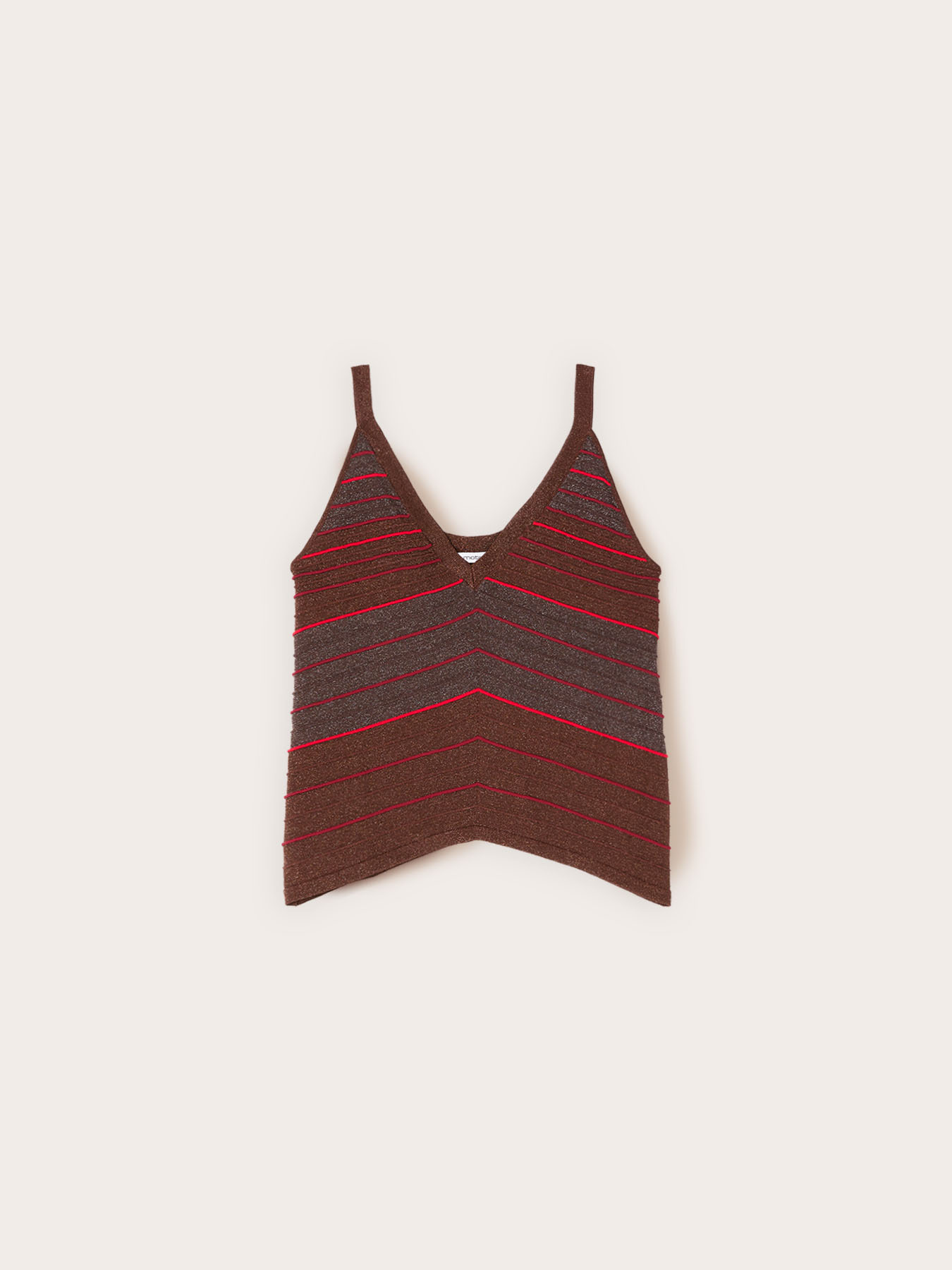 Striped lurex blend knit top image number 4
