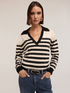 Striped lurex sweater with rhinestones image number 2